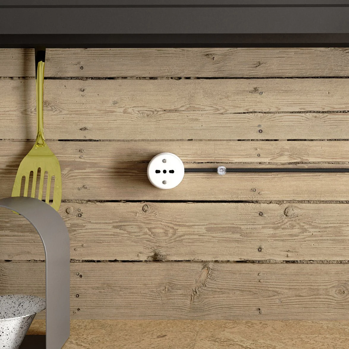 Italian bipasso wall socket 10/16A in porcelain - White - Image 4
