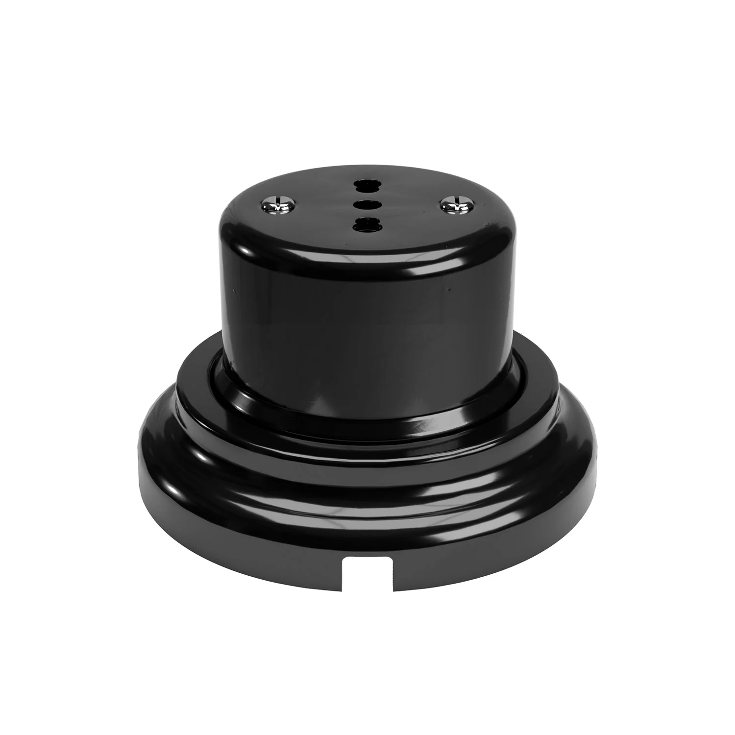 Italian dual socket kit 10/16A for wall mounting with porcelain base - Black