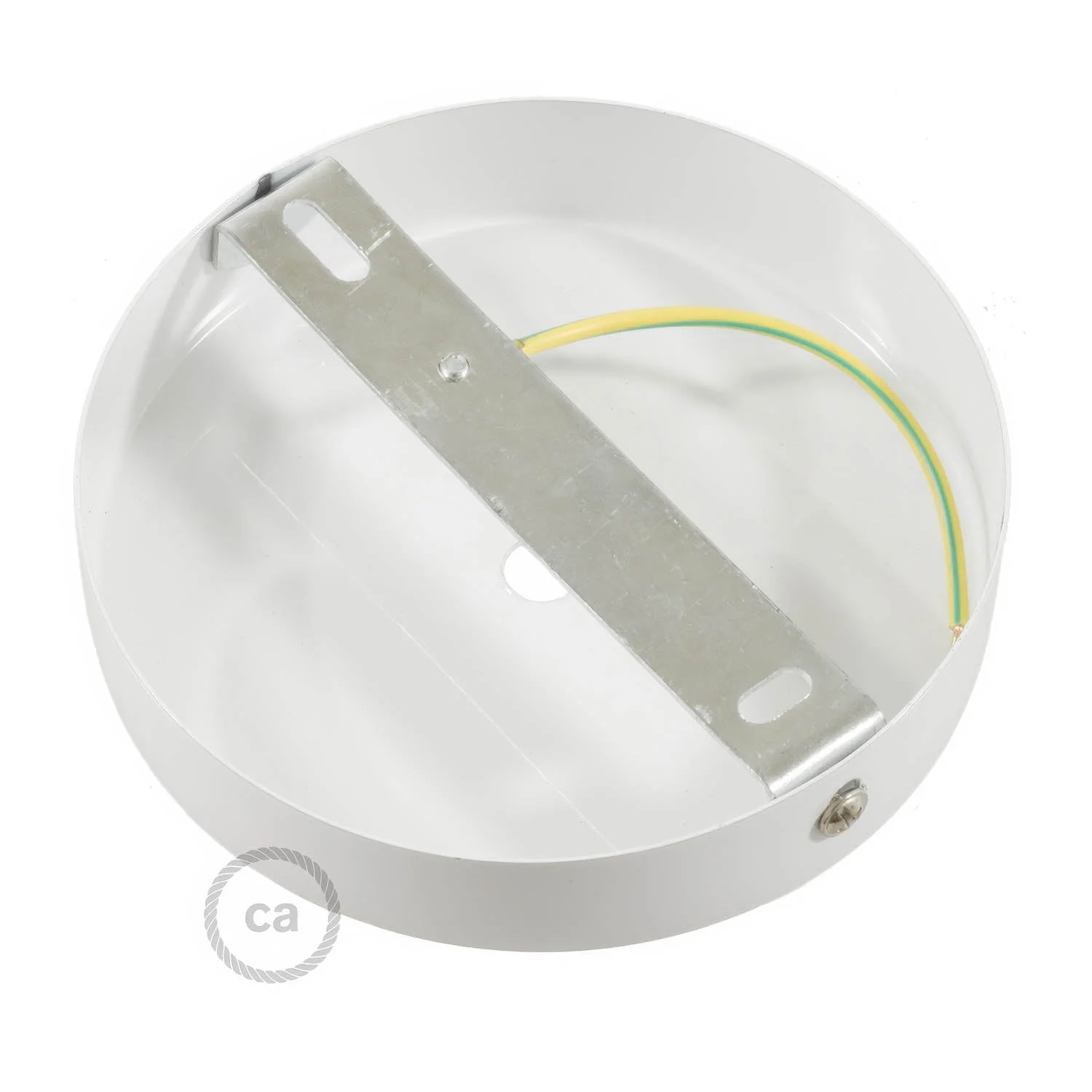 Cylindrical ceiling rose kit in metal with 7 cm cable clamp – Matt white - Image 4