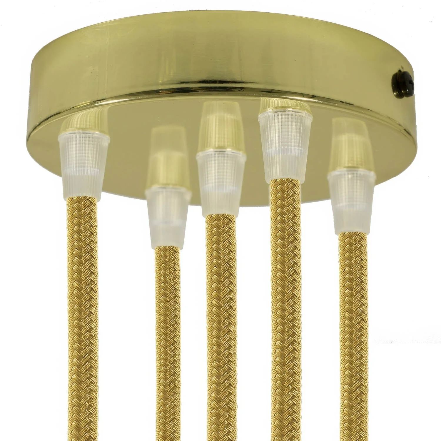 5-hole cylindrical metal ceiling rose kit - Brass