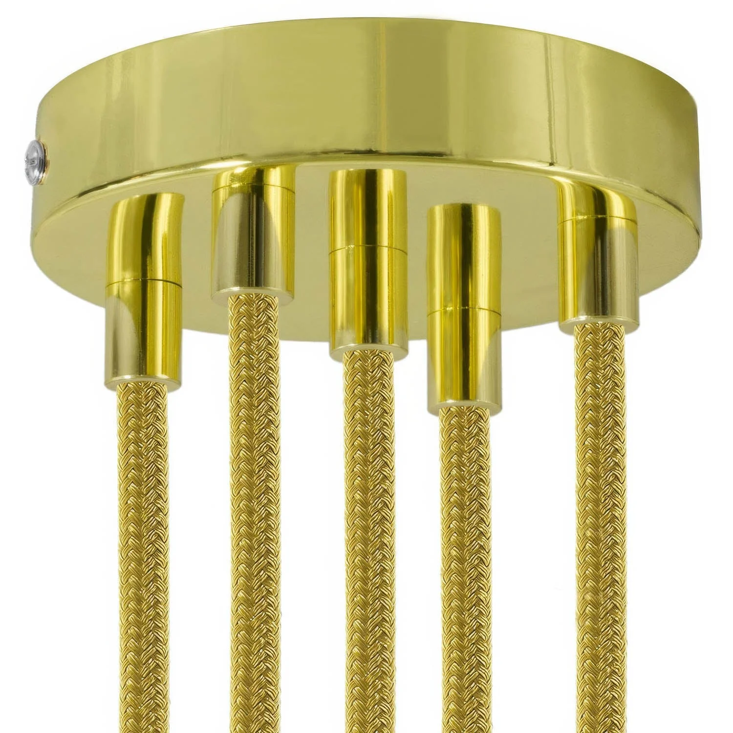 5-hole cylindrical metal ceiling rose kit - Brass - Image 6