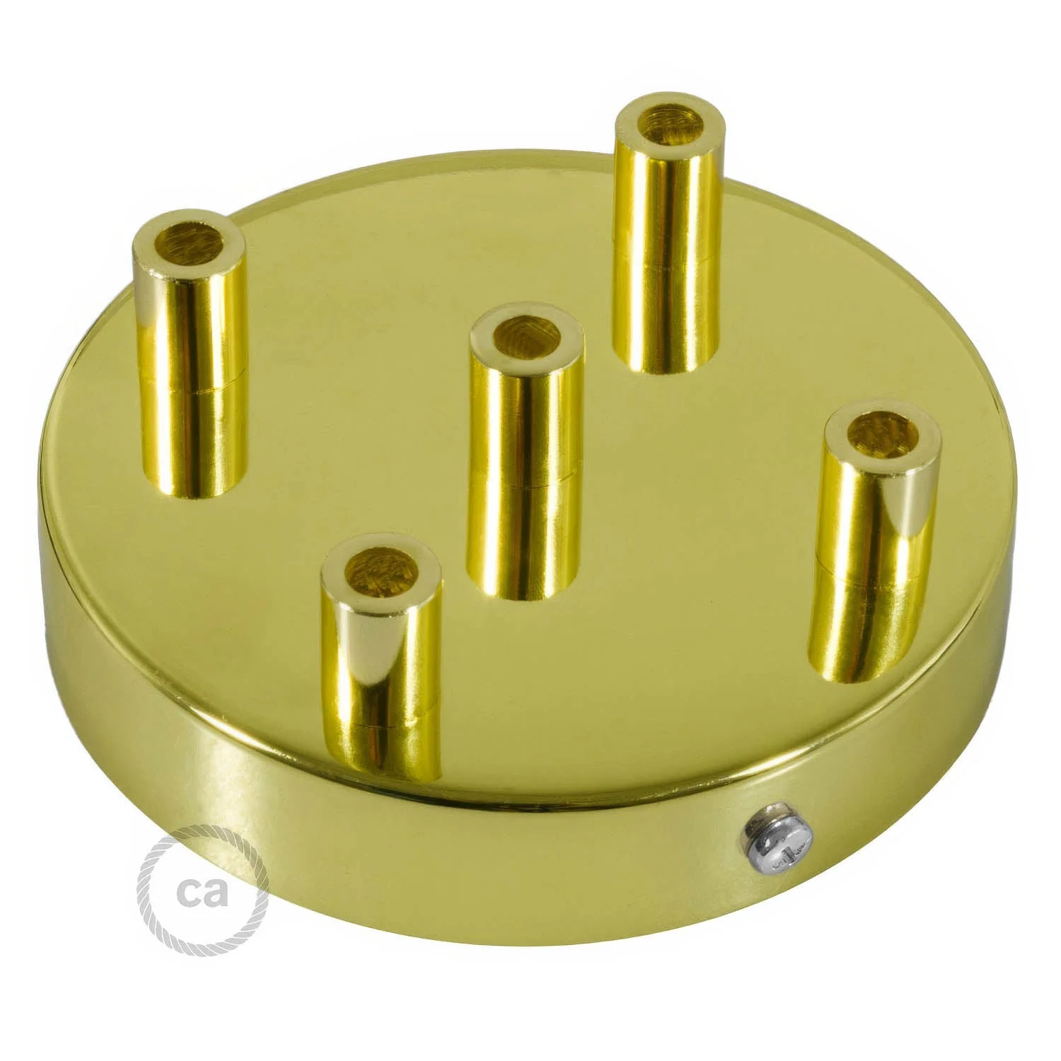 5-hole cylindrical metal ceiling rose kit - Brass - Image 7