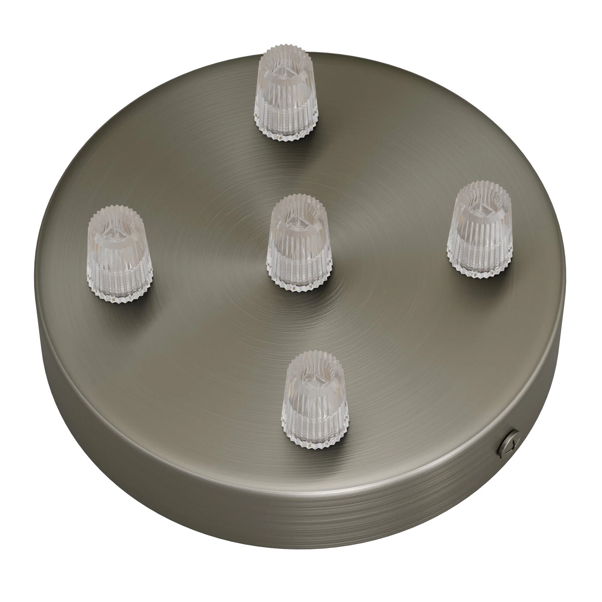 5-hole cylindrical metal ceiling rose kit - Satin titanium - Image 2