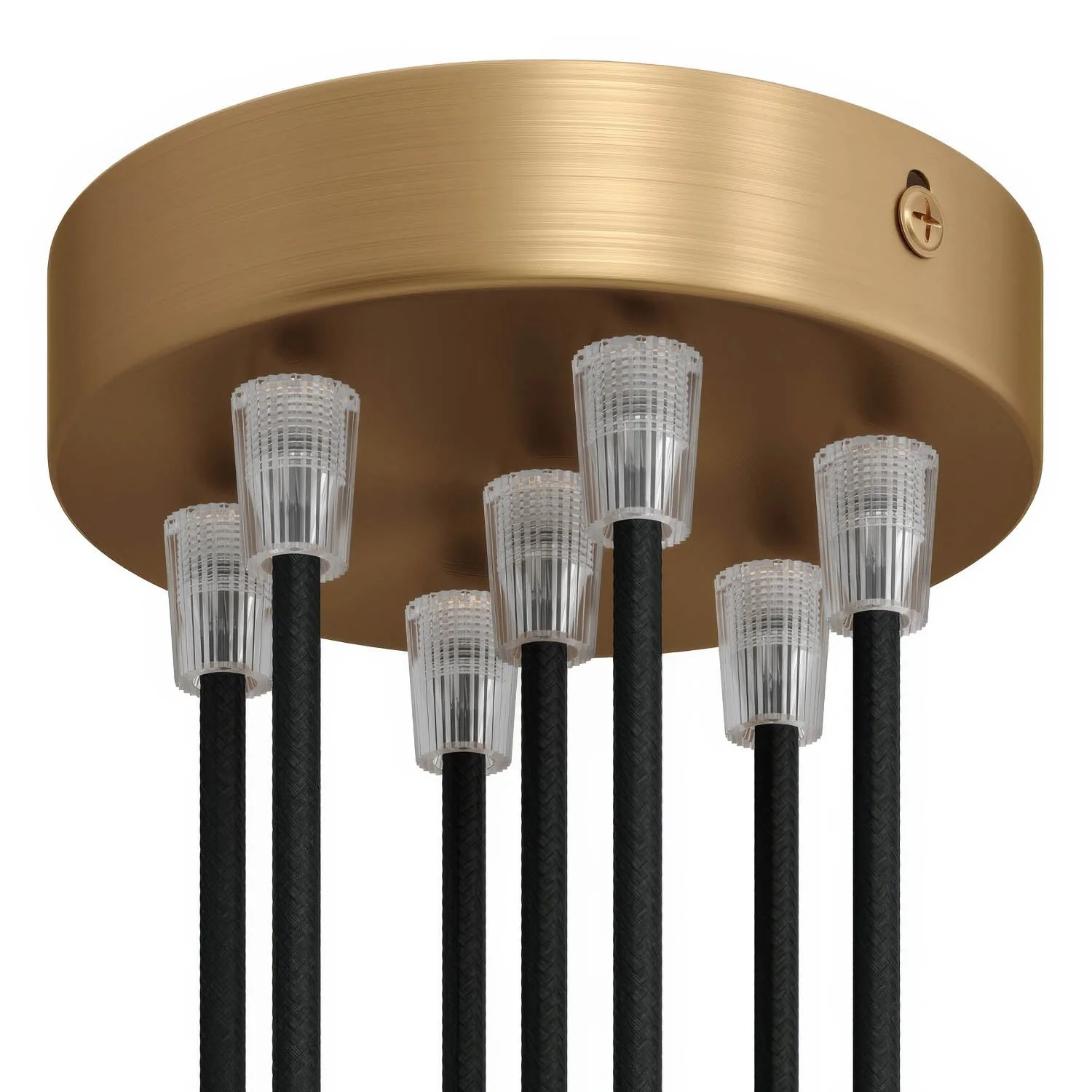 Cylindrical metal ceiling rose kit with 7 holes – Satin bronze