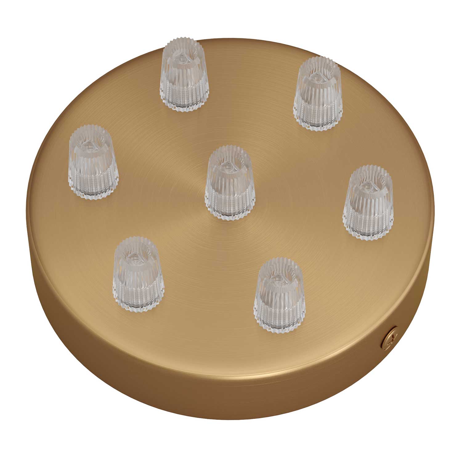 Cylindrical metal ceiling rose kit with 7 holes – Satin bronze - Image 2