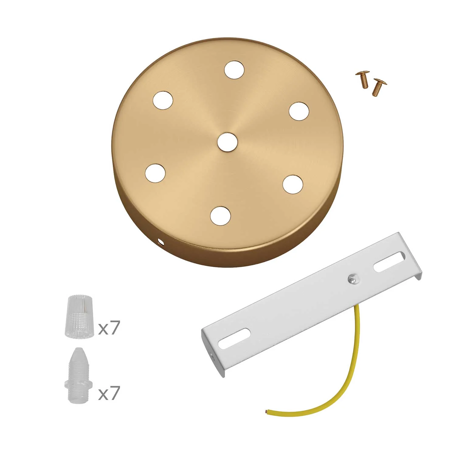 Cylindrical metal ceiling rose kit with 7 holes – Satin bronze - Image 3