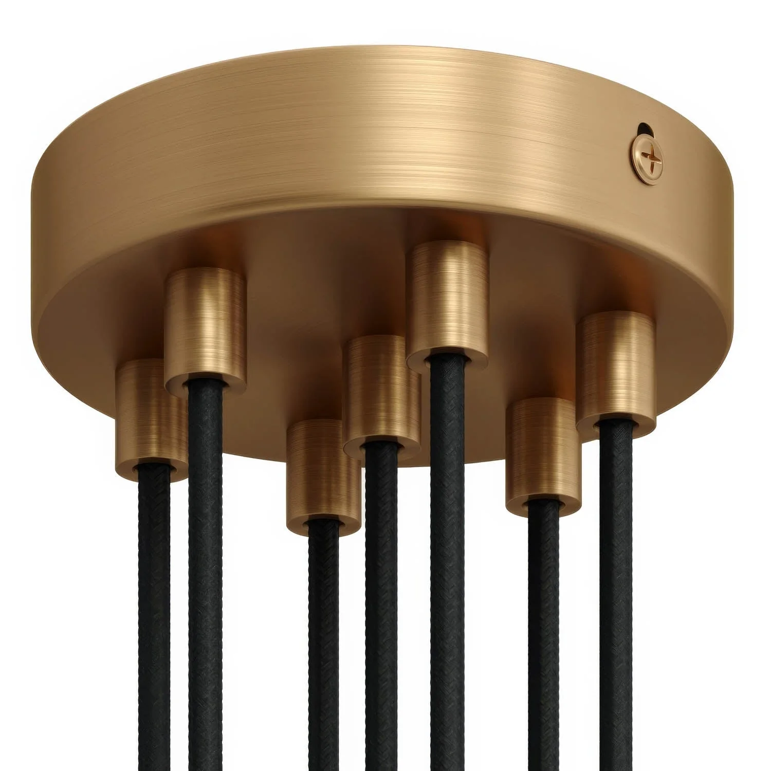 Cylindrical metal ceiling rose kit with 7 holes – Satin bronze - Image 6