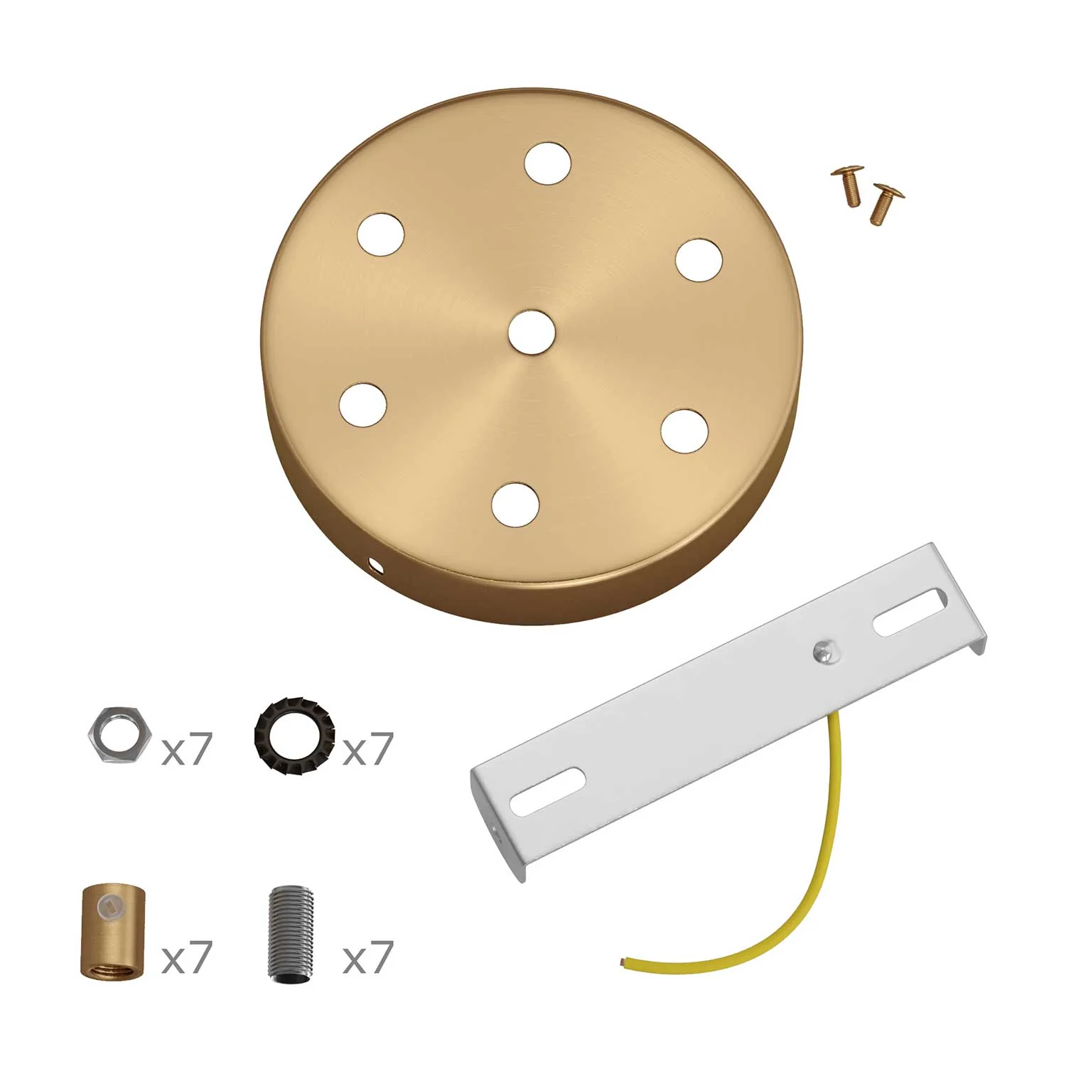 Cylindrical metal ceiling rose kit with 7 holes – Satin bronze - Image 8