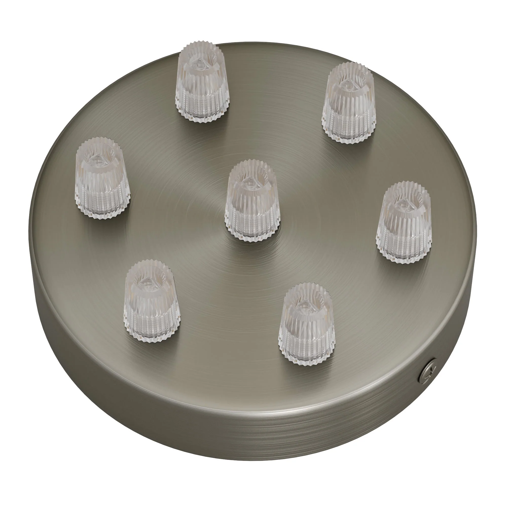 Cylindrical metal ceiling rose kit with 7 holes - Satin titanium - Image 2
