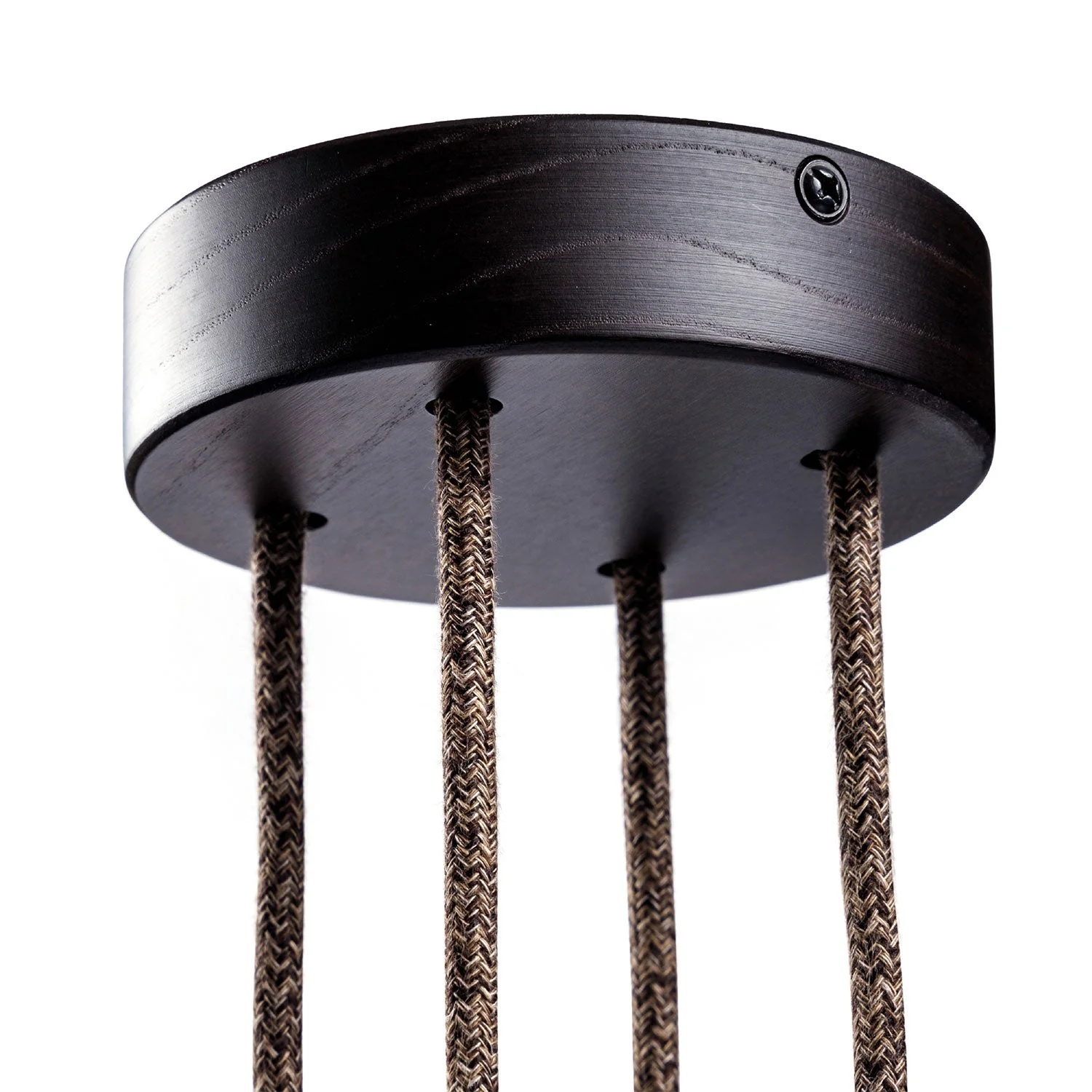 4-hole cylindrical wooden ceiling rose kit - Wengé effect