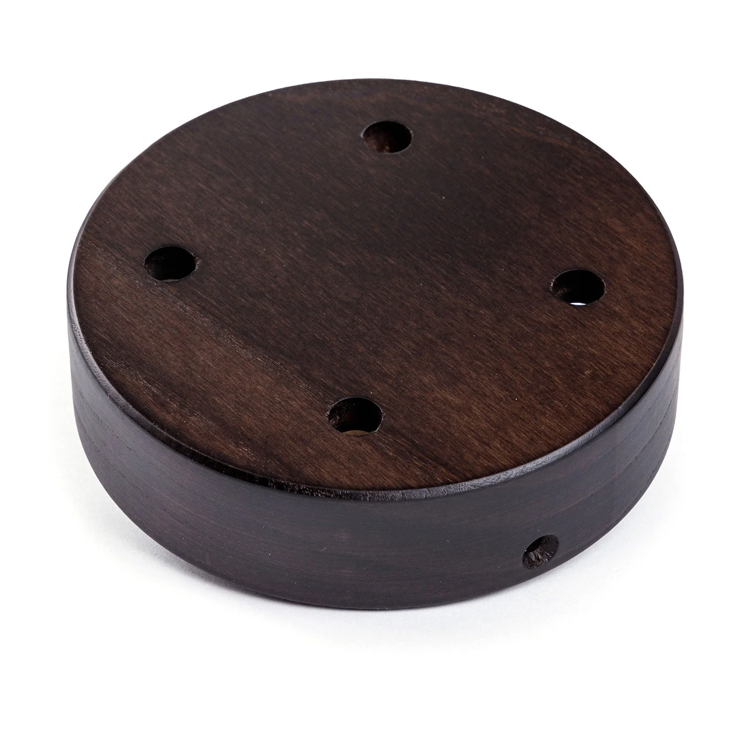4-hole cylindrical wooden ceiling rose kit - Wengé effect - Image 2