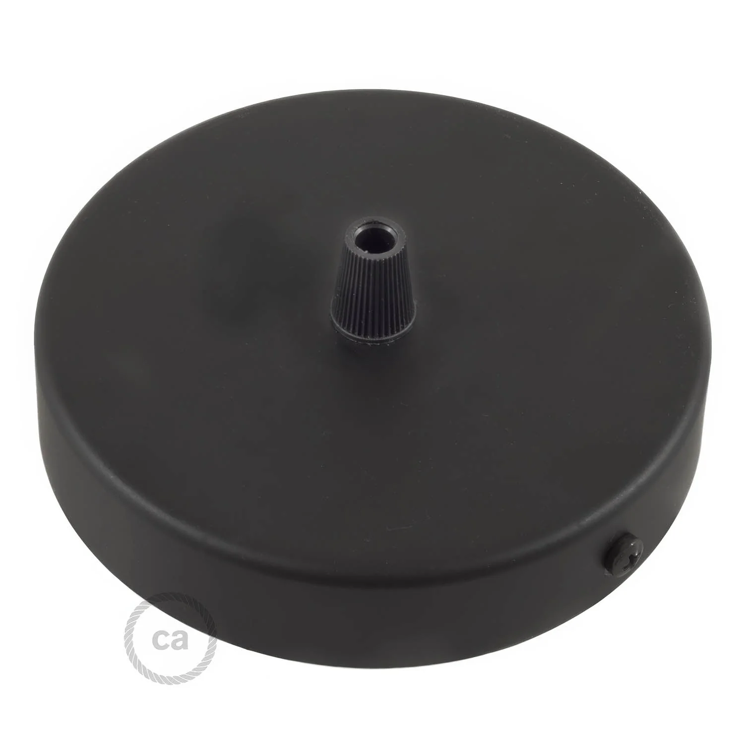 Cylindrical ceiling rose kit in metal - Black - Image 2