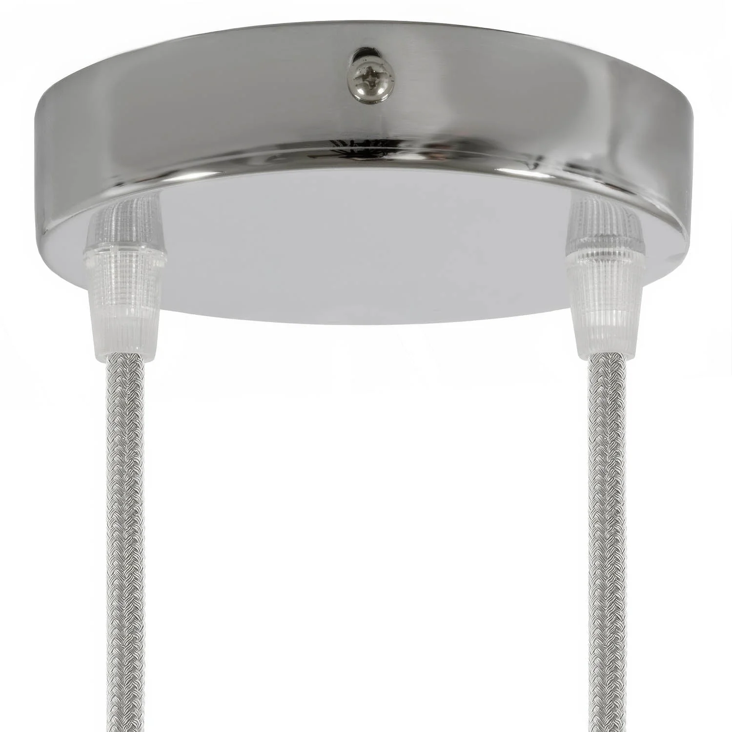 2-hole cylindrical metal ceiling rose kit - Chrome