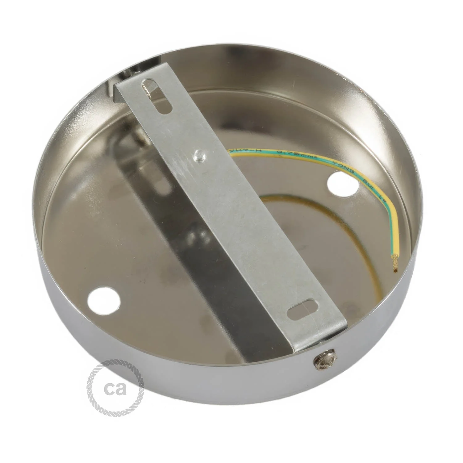 2-hole cylindrical metal ceiling rose kit - Chrome - Image 4