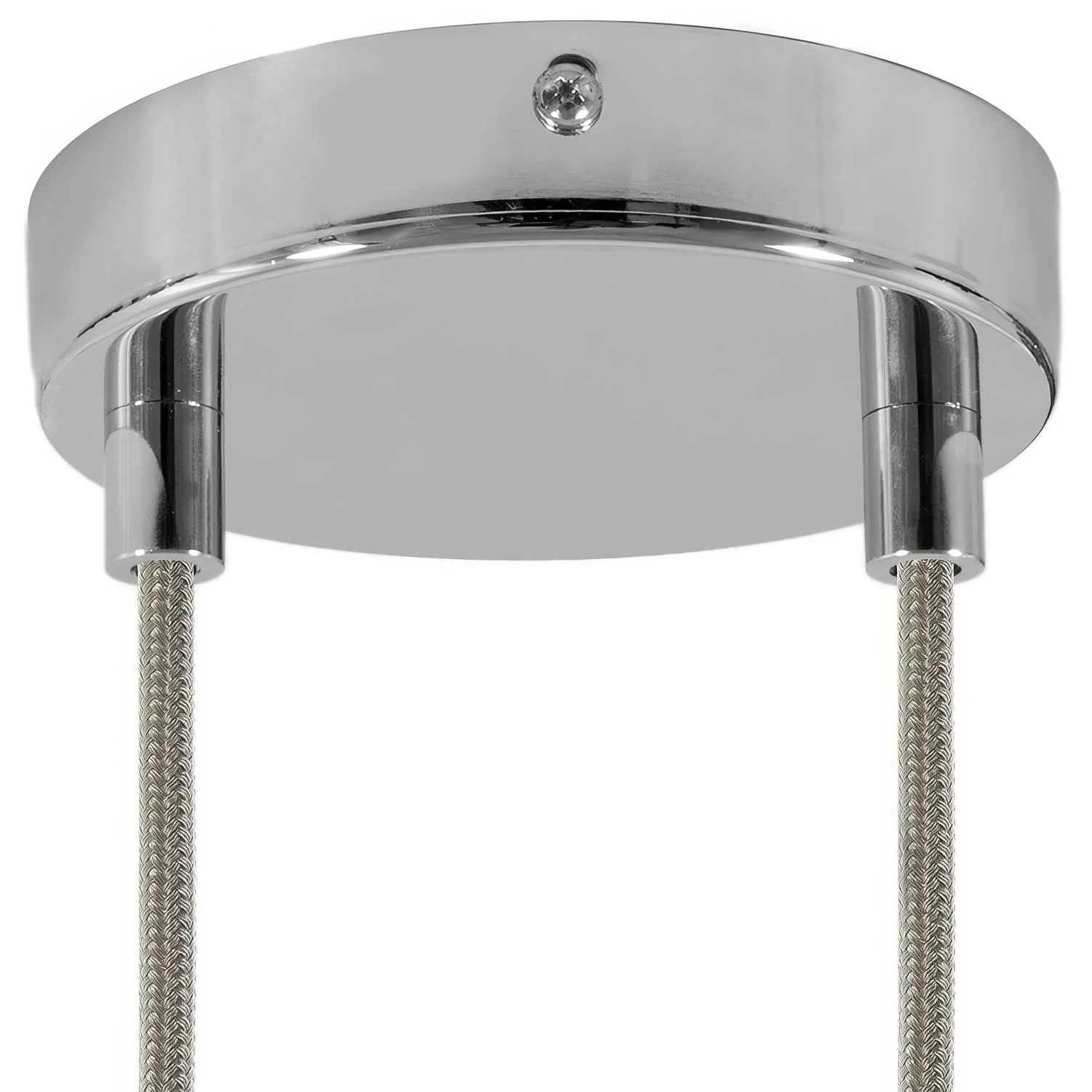 2-hole cylindrical metal ceiling rose kit - Chrome - Image 6