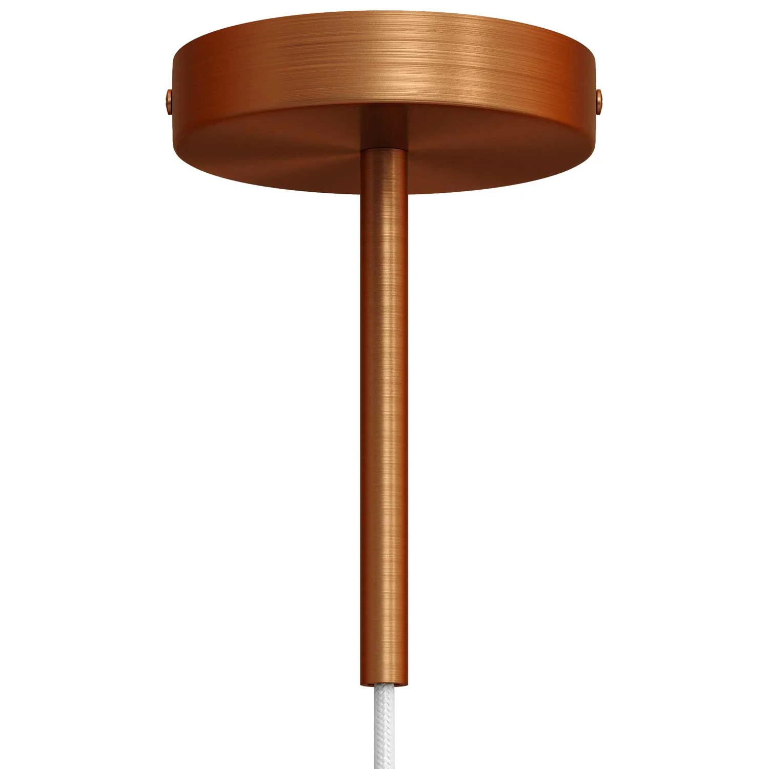 Cylindrical ceiling rose kit in metal with 15 cm cable clamp - Satin copper
