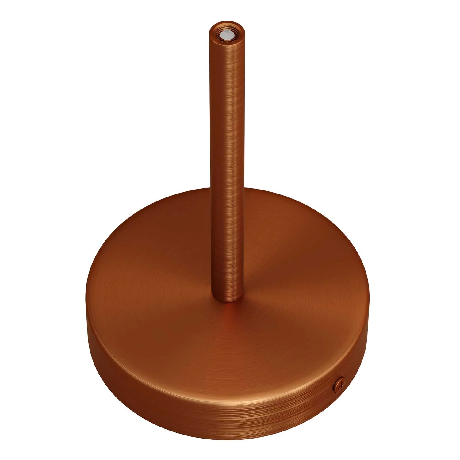 Cylindrical ceiling rose kit in metal with 15 cm cable clamp - Satin copper - Image 2
