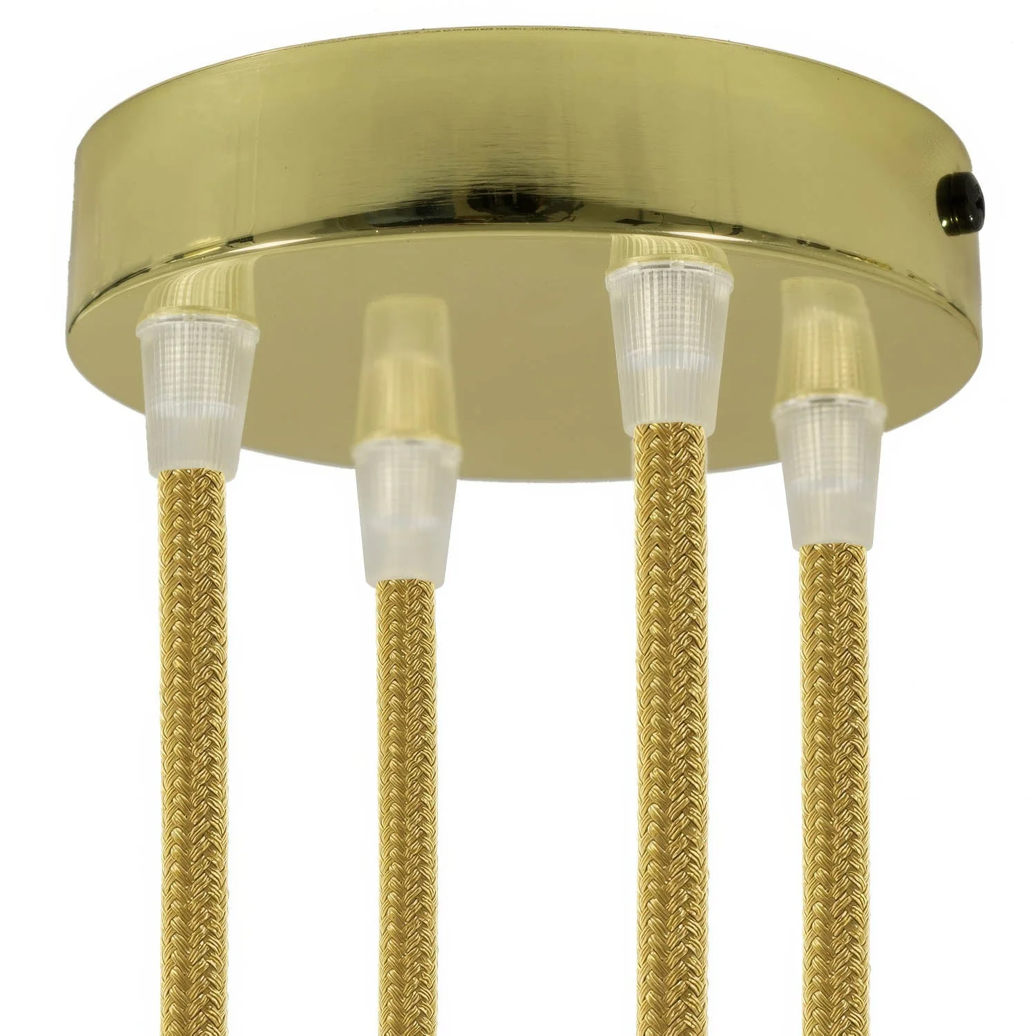 Cylindrical metal ceiling rose kit with 4 holes - Brass
