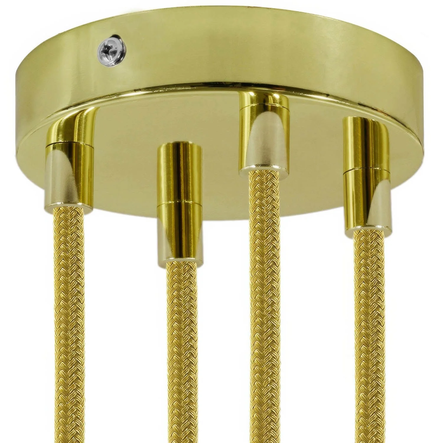 Cylindrical metal ceiling rose kit with 4 holes - Brass - Image 6
