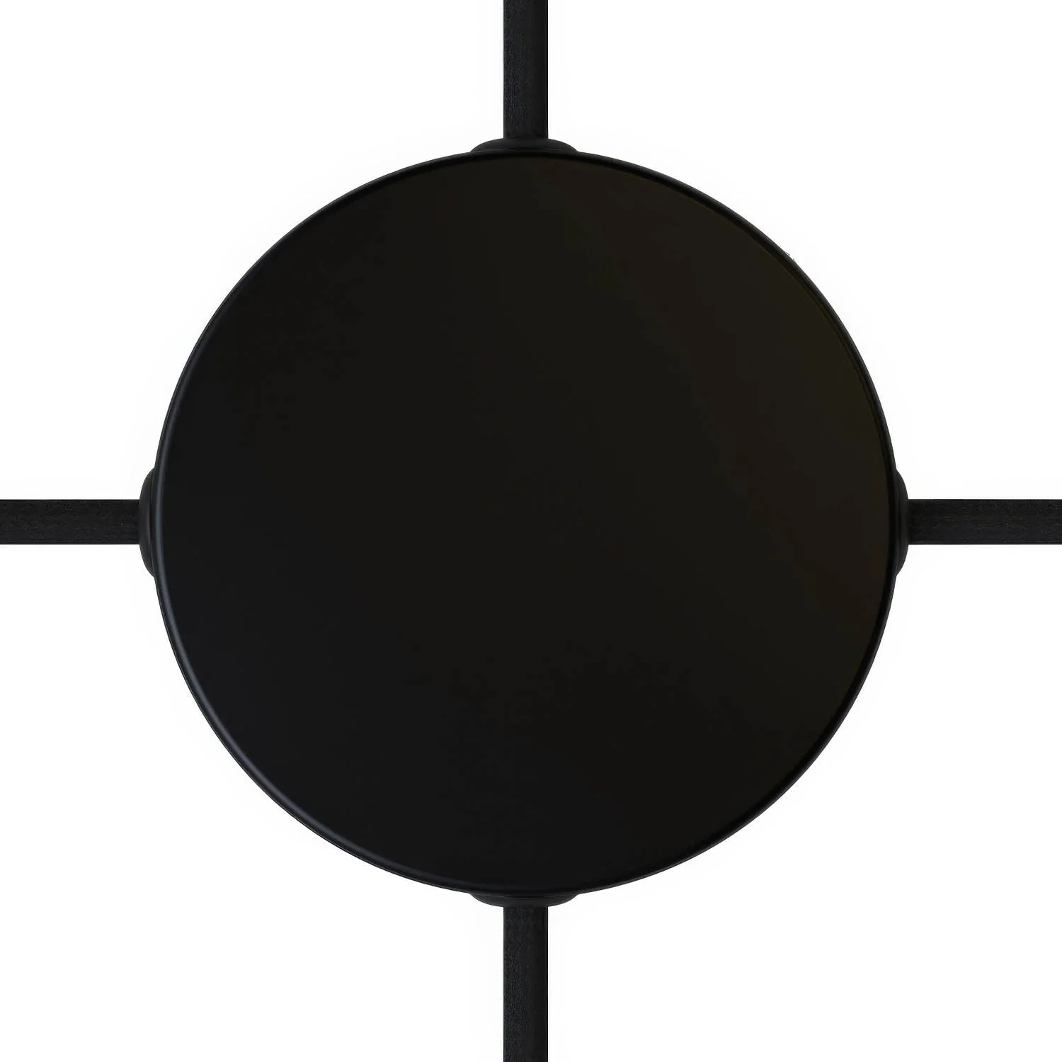 Cylindrical metal ceiling rose kit with 4 side holes (junction box) - Black