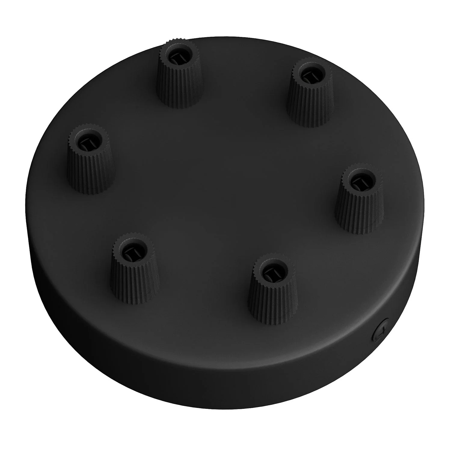 Cylindrical ceiling rose kit in metal with 6 holes - Black - Image 2