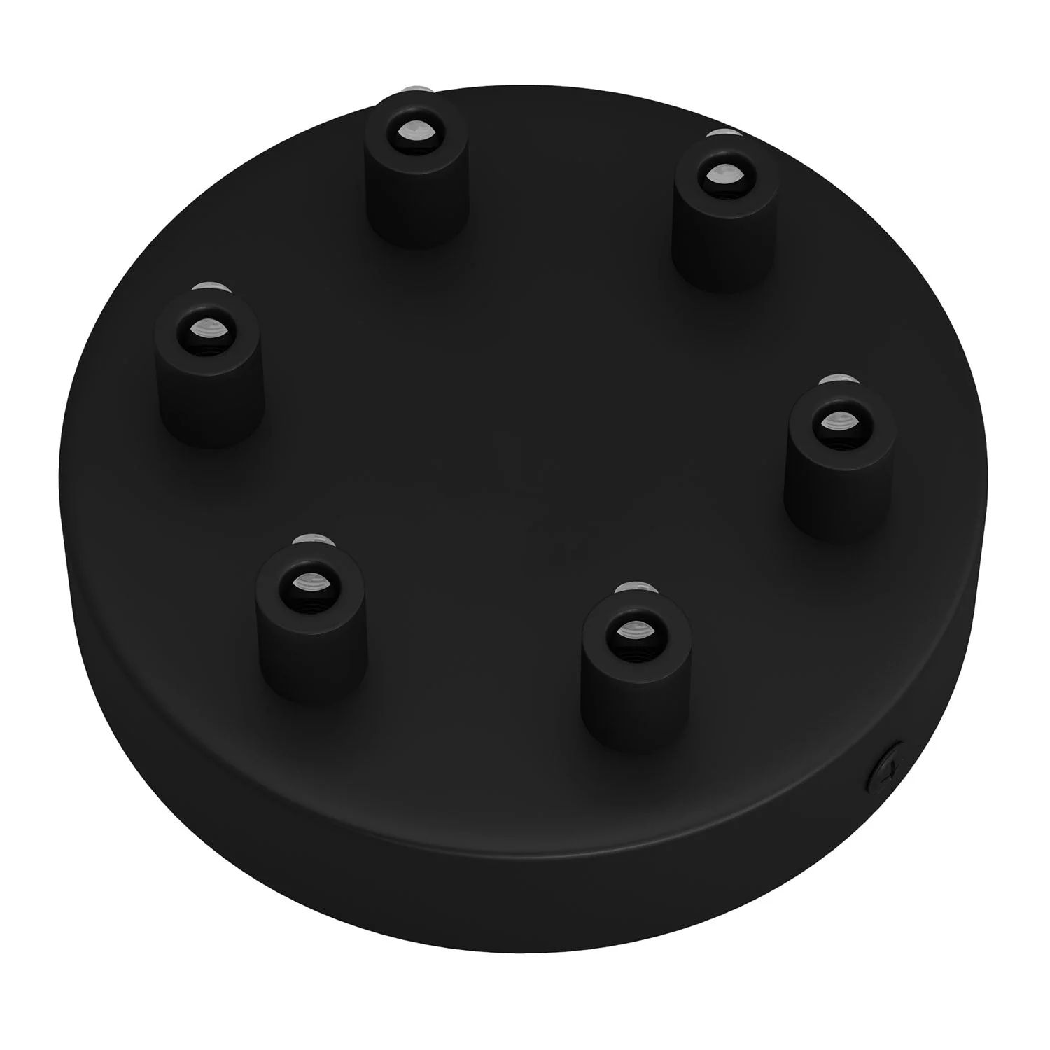 Cylindrical ceiling rose kit in metal with 6 holes - Black - Image 5