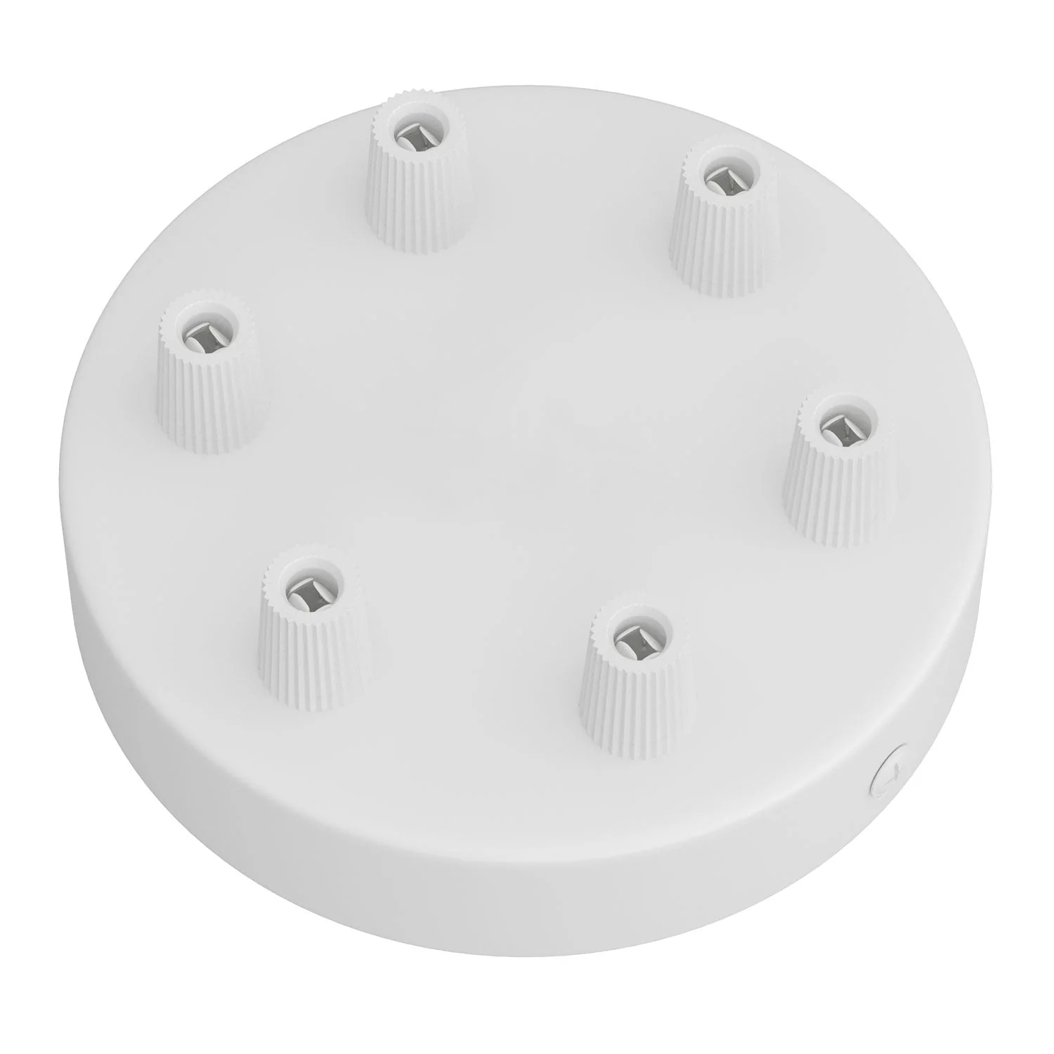Cylindrical metal ceiling rose kit with 6 holes - Matt white - Image 2