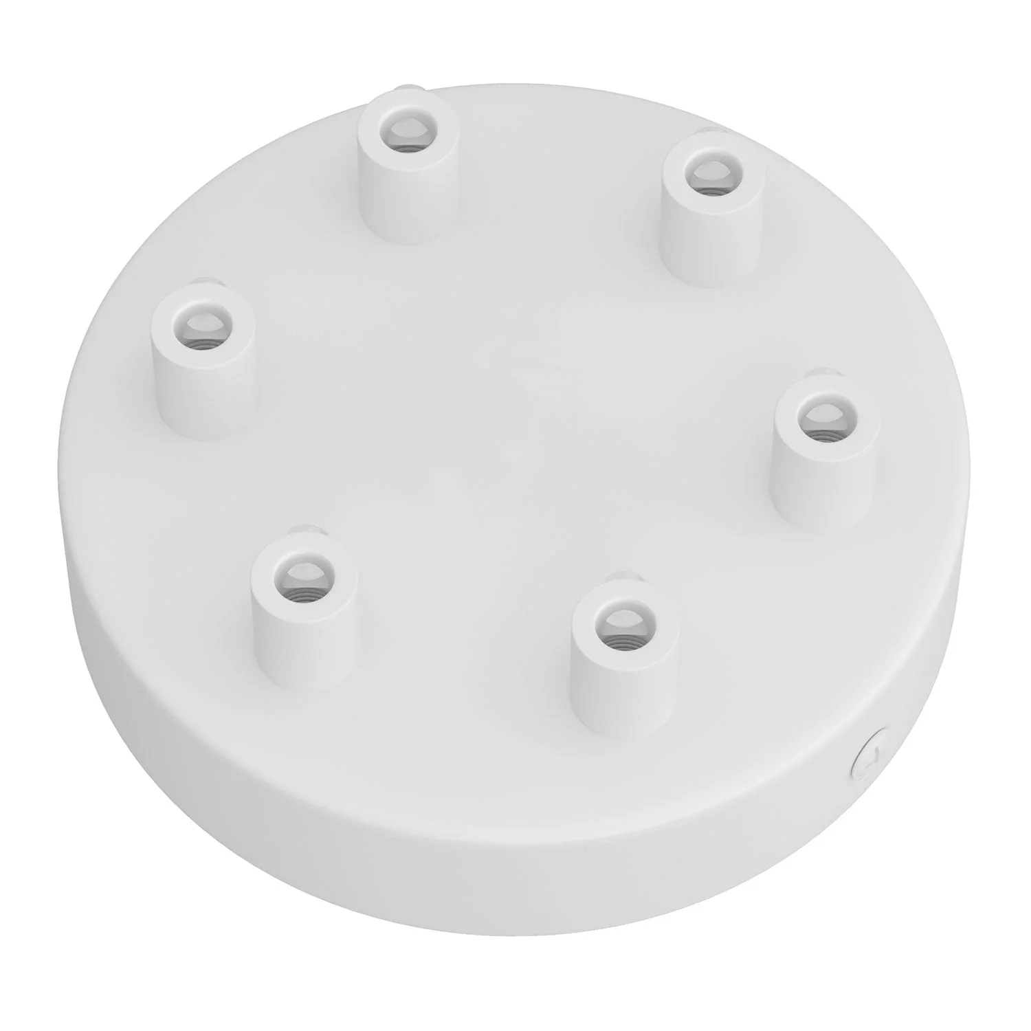 Cylindrical metal ceiling rose kit with 6 holes - Matt white - Image 5