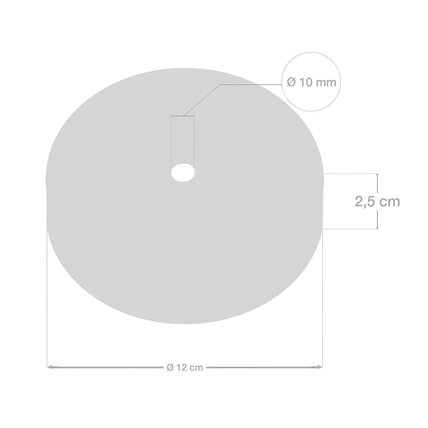 Cylindrical metal ceiling rose kit with 15 cm cable clamp - Copper - Image 5