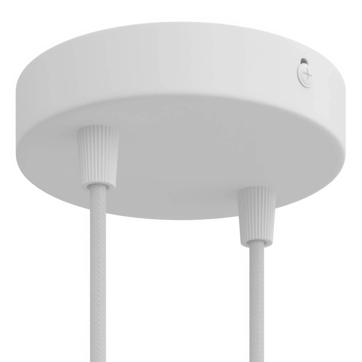 2-hole cylindrical metal ceiling rose kit - Matt white