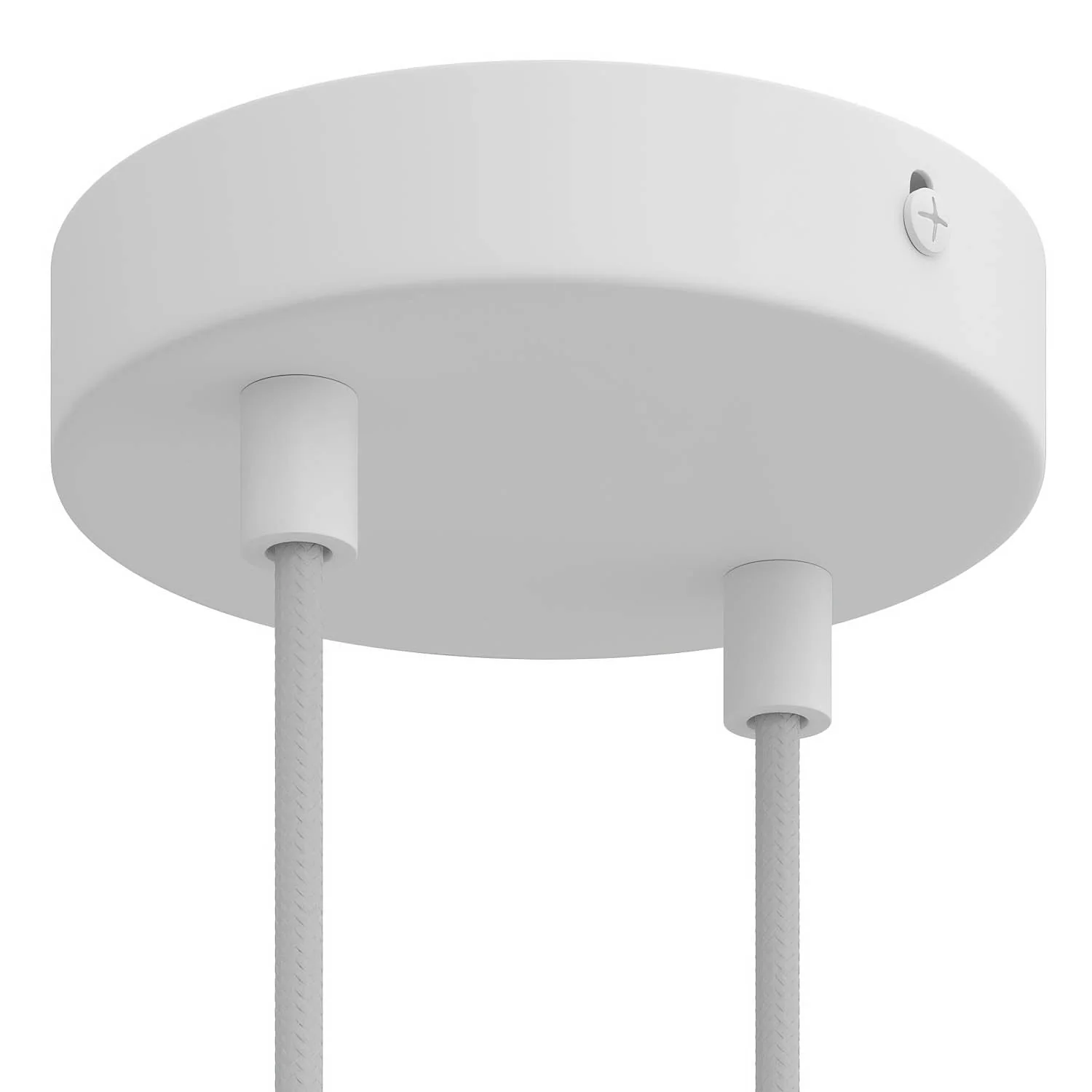 2-hole cylindrical metal ceiling rose kit - Matt white - Image 6