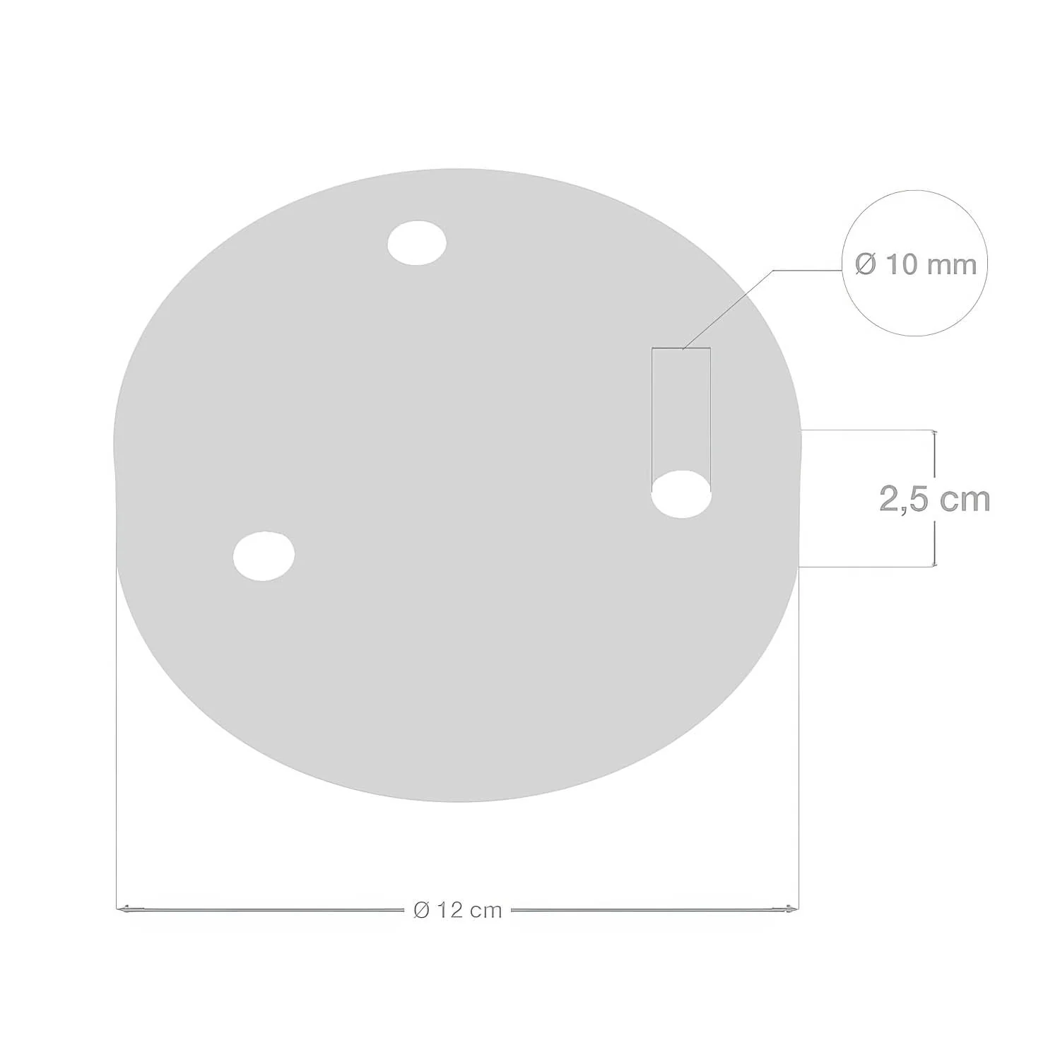 Cylindrical metal ceiling rose kit with 3 holes - Black - Image 5
