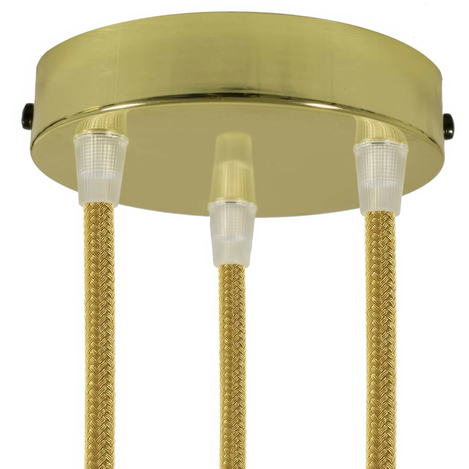3-hole cylindrical metal ceiling rose kit - Brass