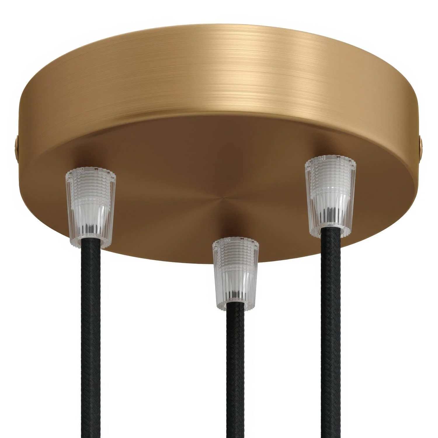 Cylindrical ceiling rose kit in metal with 3 holes - Satin bronze