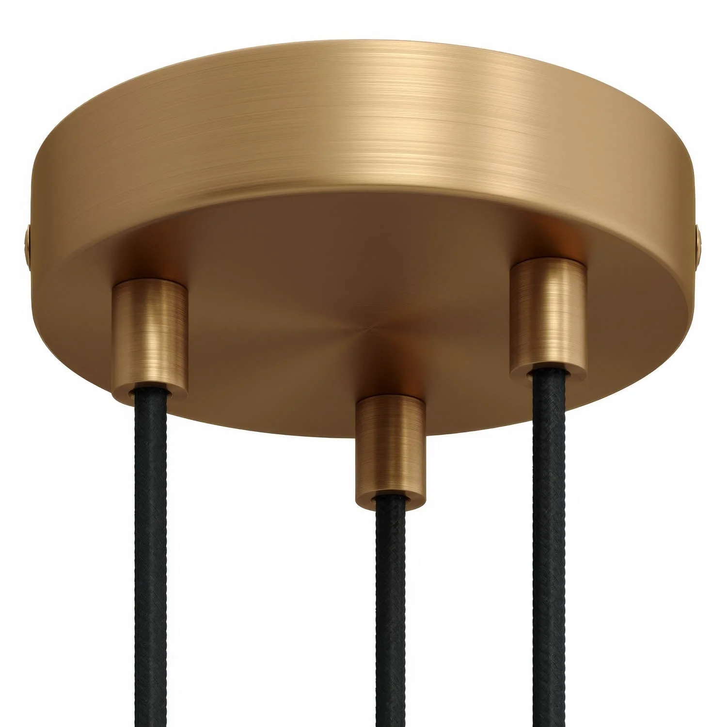 Cylindrical ceiling rose kit in metal with 3 holes - Satin bronze - Image 6