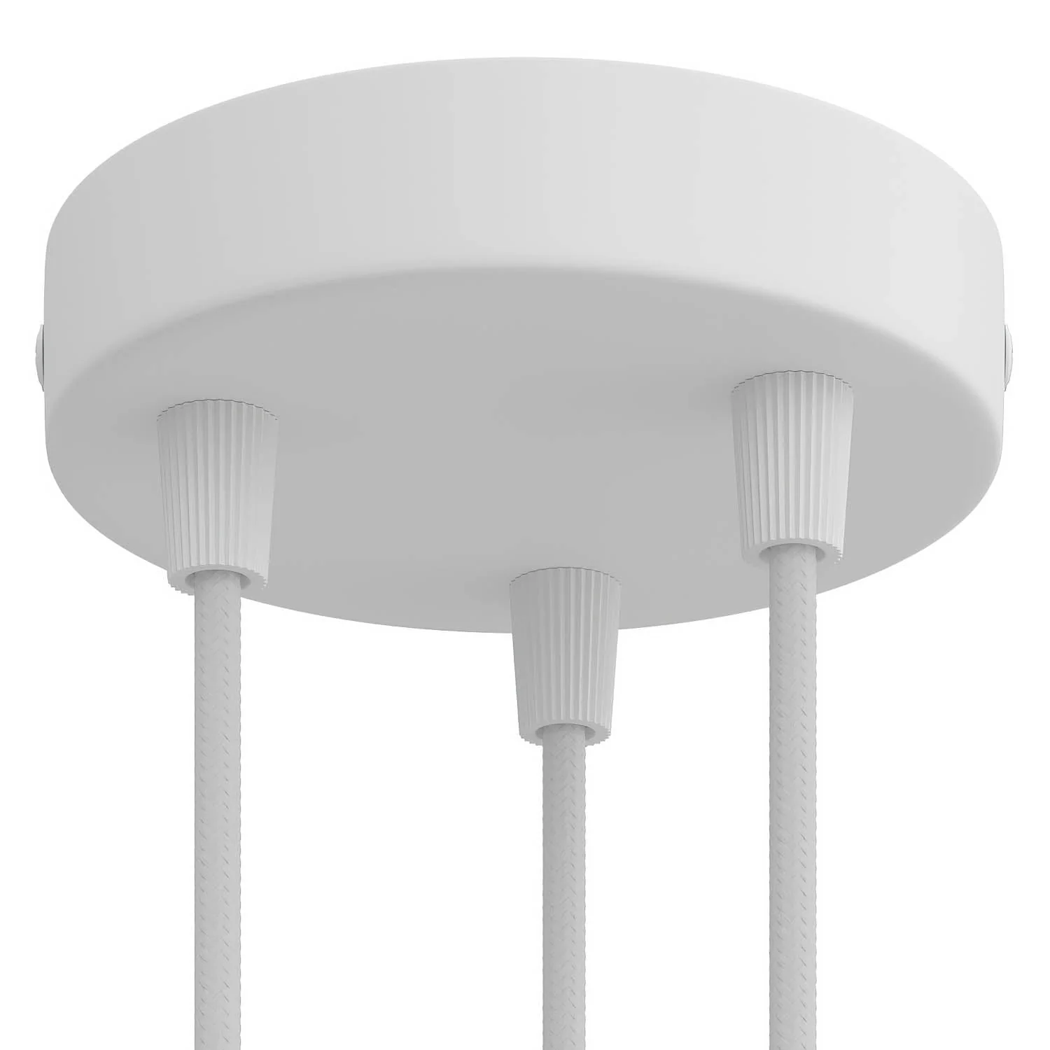 Cylindrical metal ceiling rose kit with 3 holes - Matt white