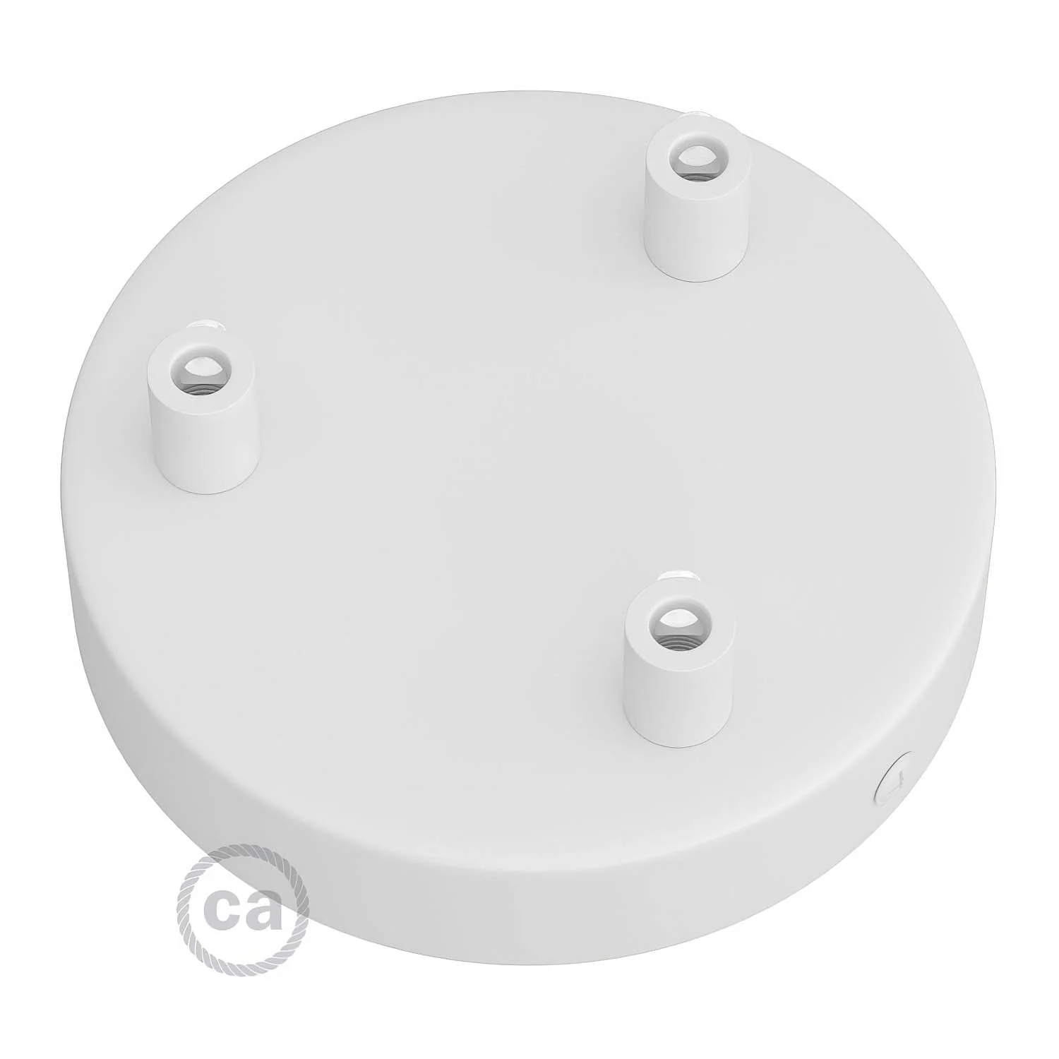 Cylindrical metal ceiling rose kit with 3 holes - Matt white - Image 7