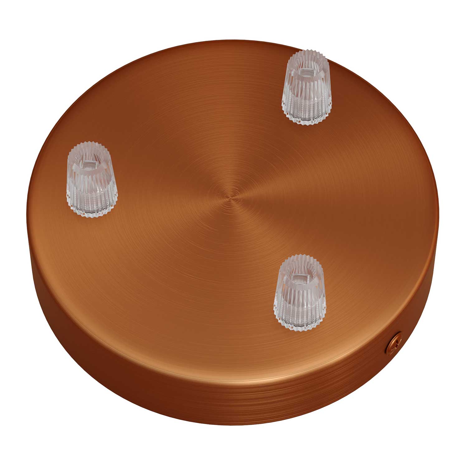 Cylindrical ceiling rose kit in metal with 3 holes - Satin copper - Image 2