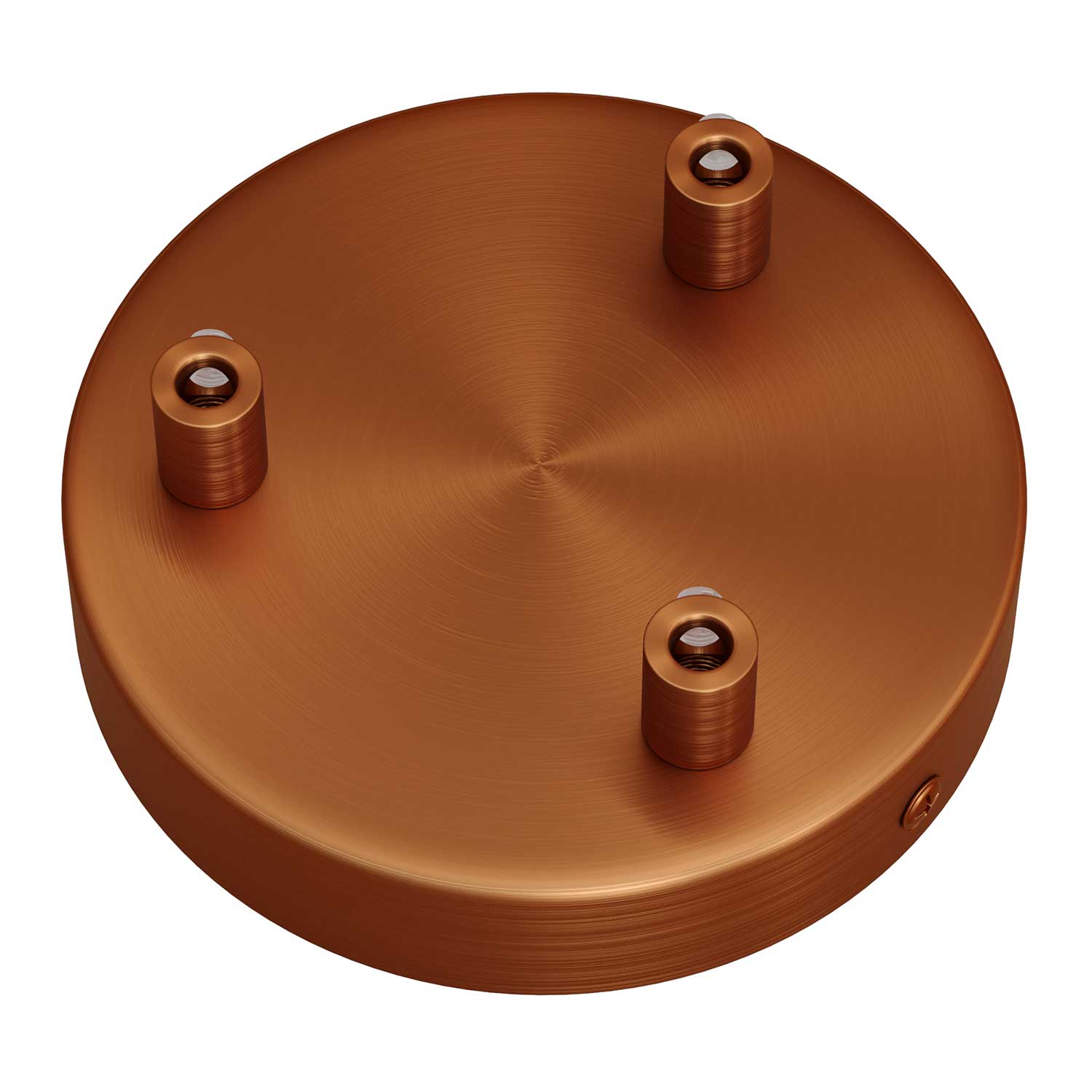 Cylindrical ceiling rose kit in metal with 3 holes - Satin copper - Image 7