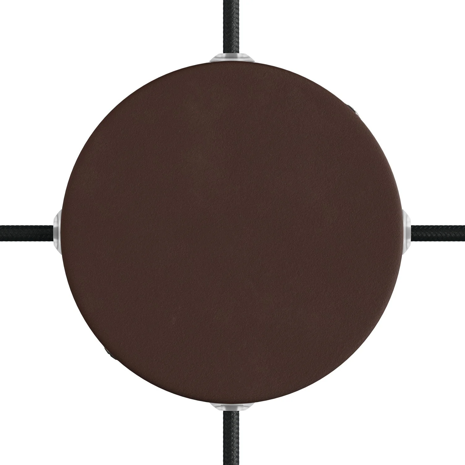 Cylindrical metal ceiling rose kit with 4 side holes (junction box) - Dark rust painted
