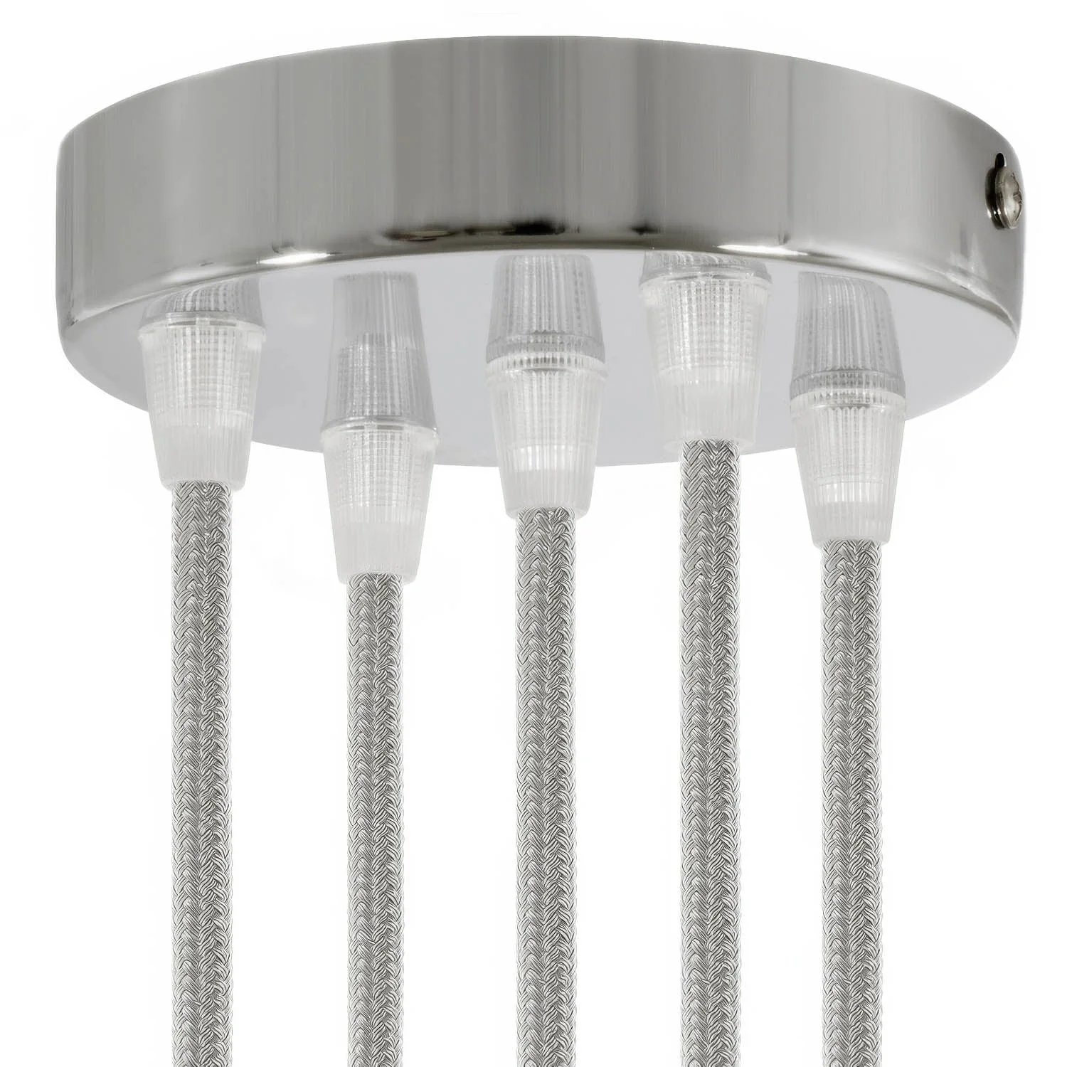 5-hole cylindrical metal ceiling rose kit - Chrome