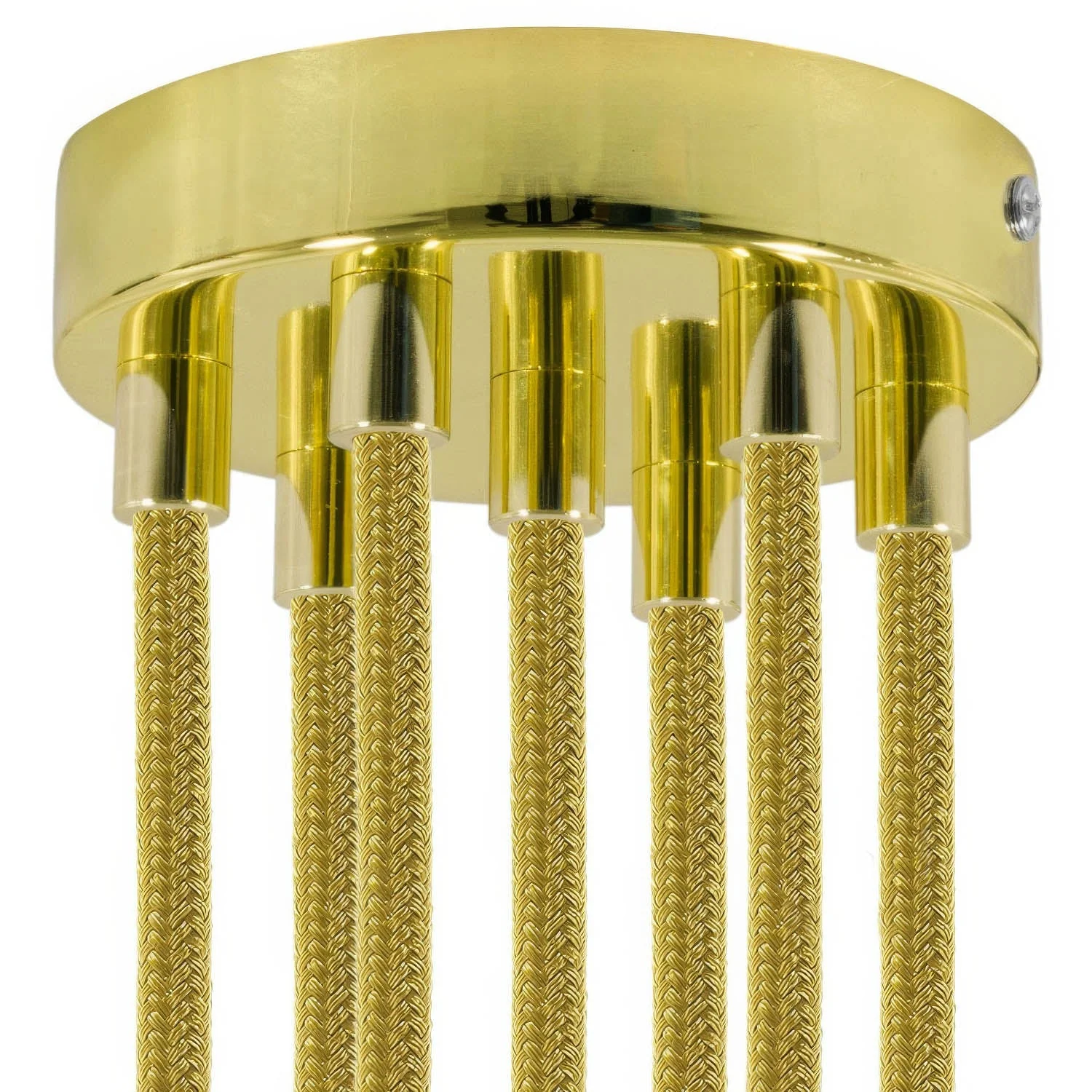 7-hole cylindrical metal ceiling rose kit - Brass - Image 6