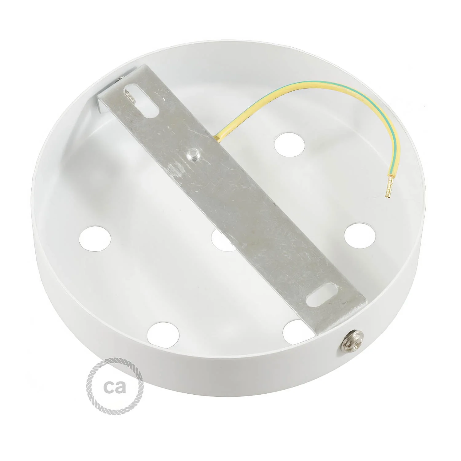 Cylindrical metal ceiling rose kit with 7 holes - Glossy white - Image 9
