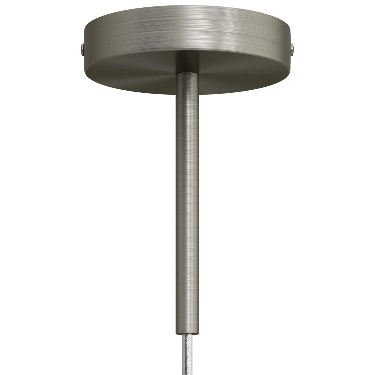 Cylindrical ceiling rose kit in metal with 15 cm cable clamp - Satin titanium