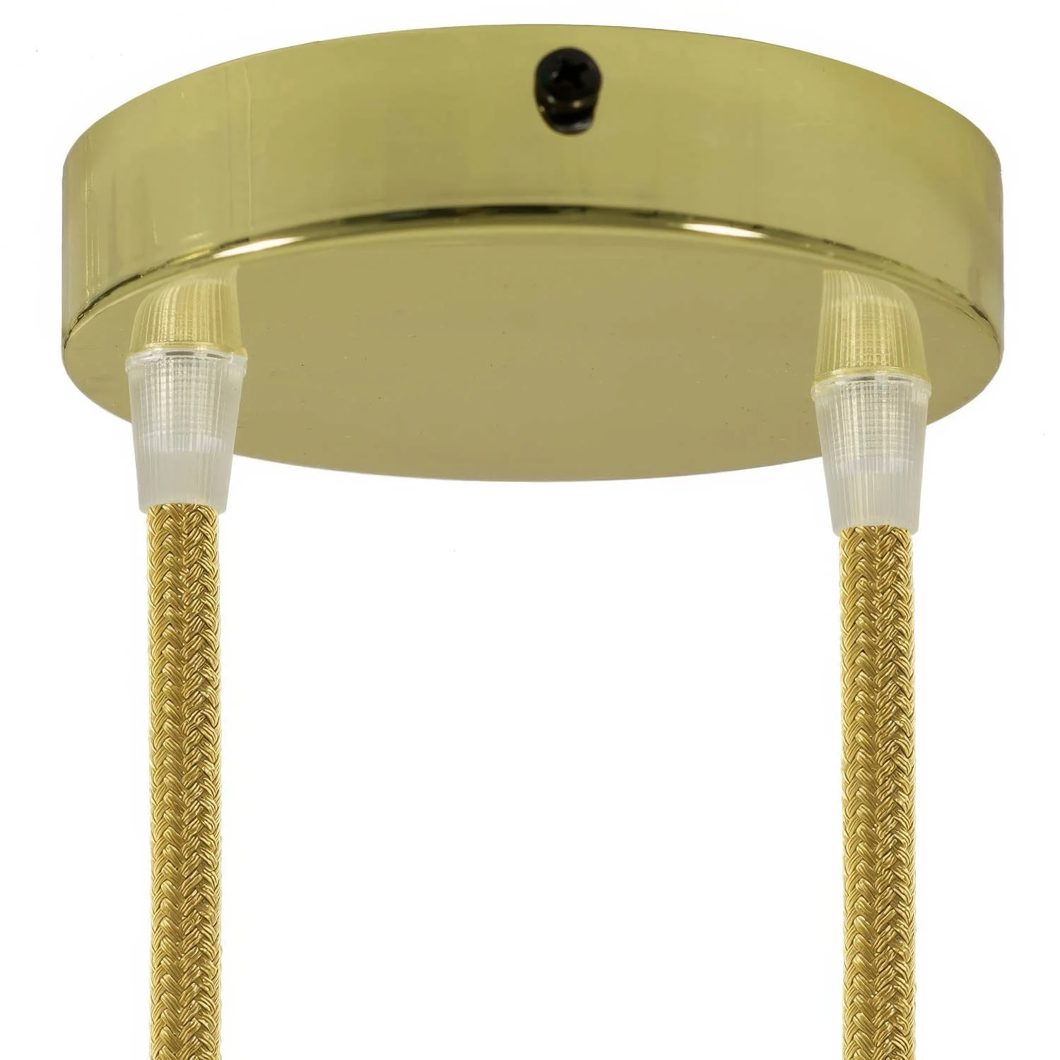 Cylindrical metal ceiling rose kit with 2 holes – Brass