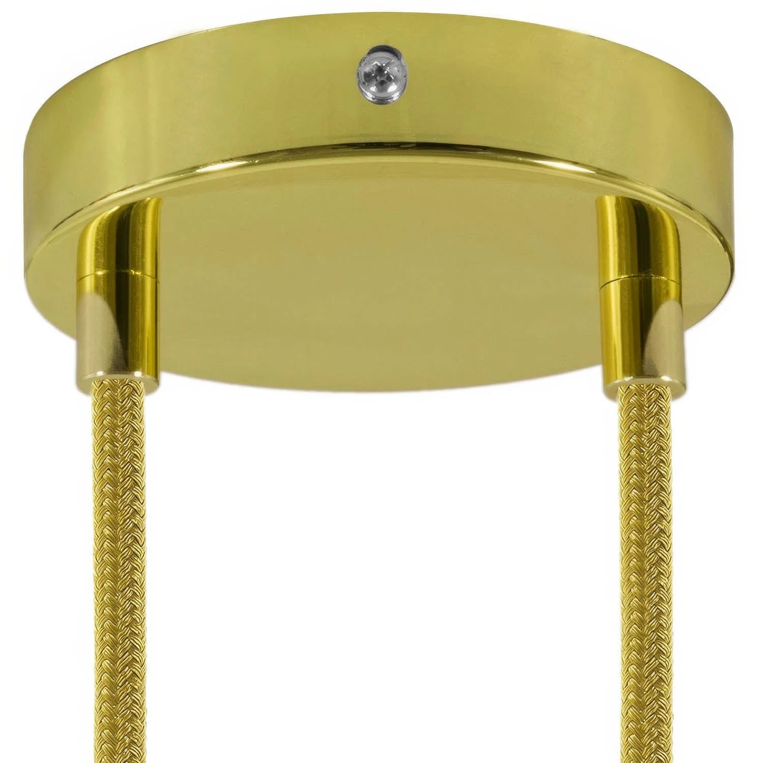 Cylindrical metal ceiling rose kit with 2 holes – Brass - Image 6