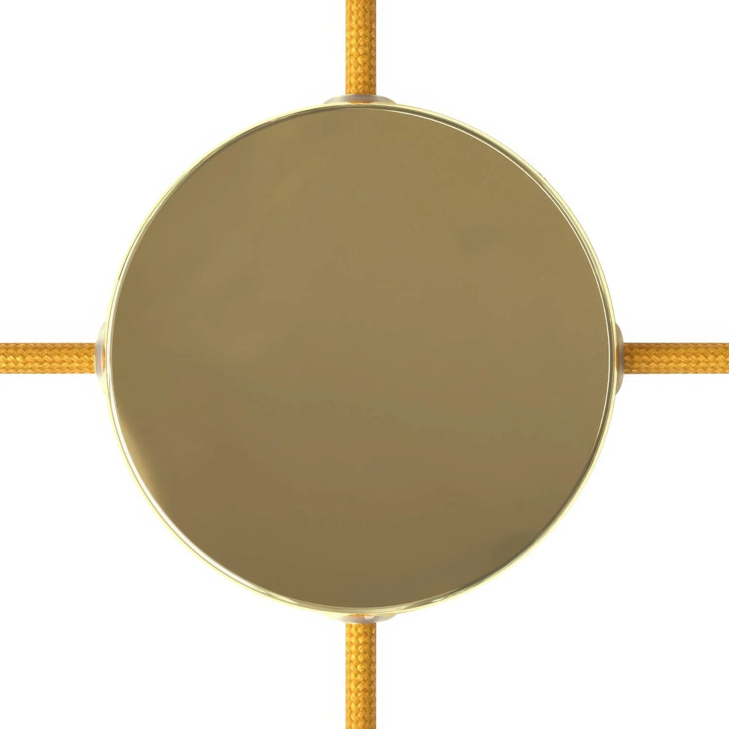 Cylindrical metal ceiling rose kit with 4 side holes (junction box) - Brass
