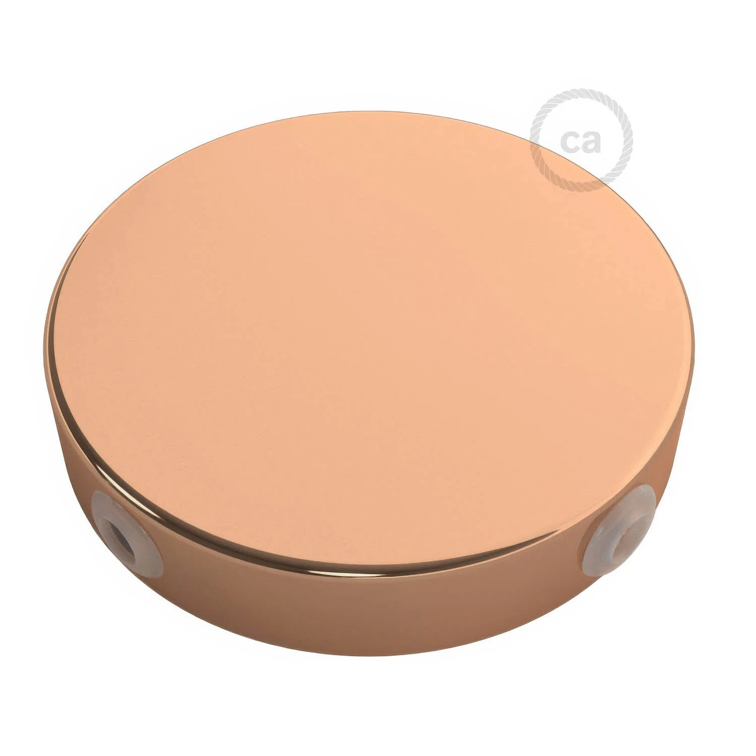 Cylindrical metal ceiling rose kit with 4 side holes (junction box) - Copper - Image 2