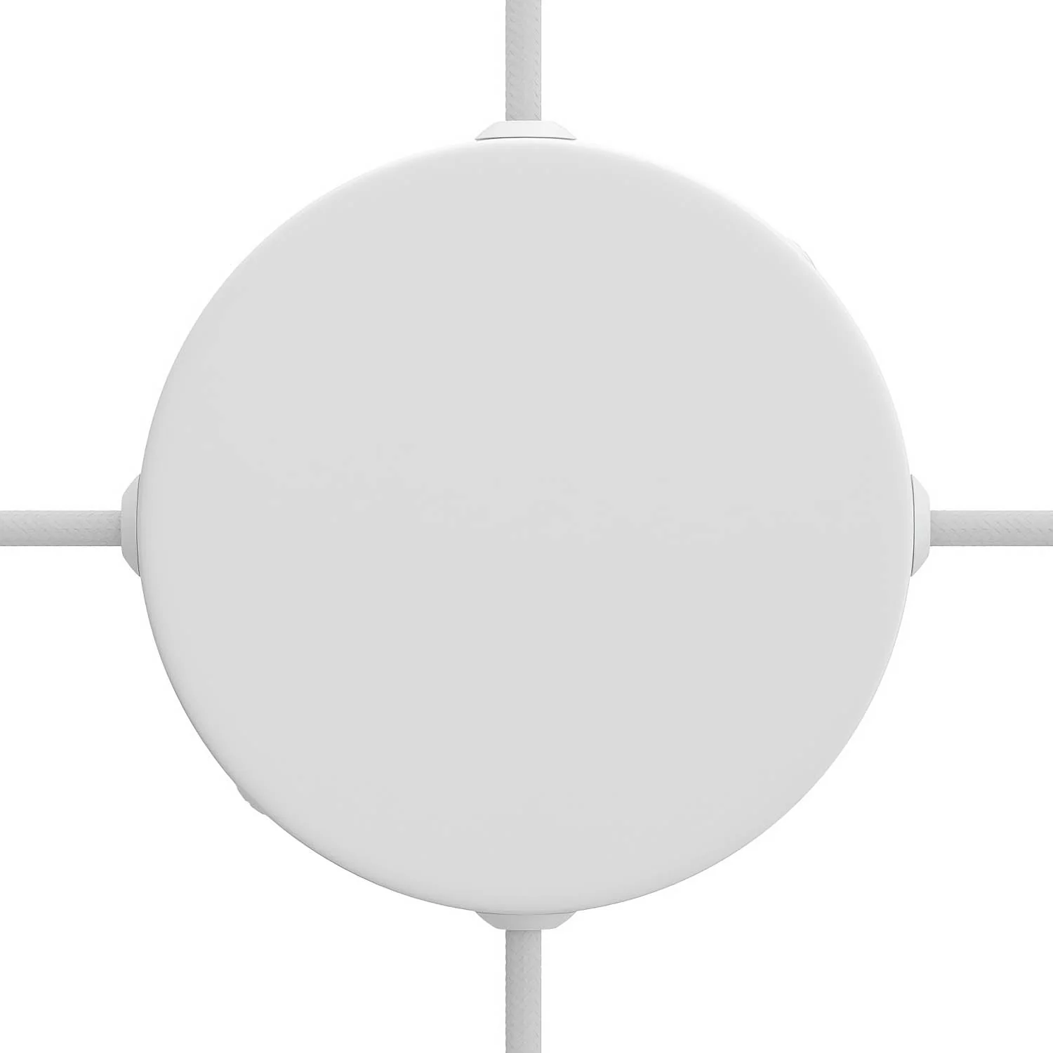 Cylindrical metal ceiling rose kit with 4 side holes (junction box) - Matt white