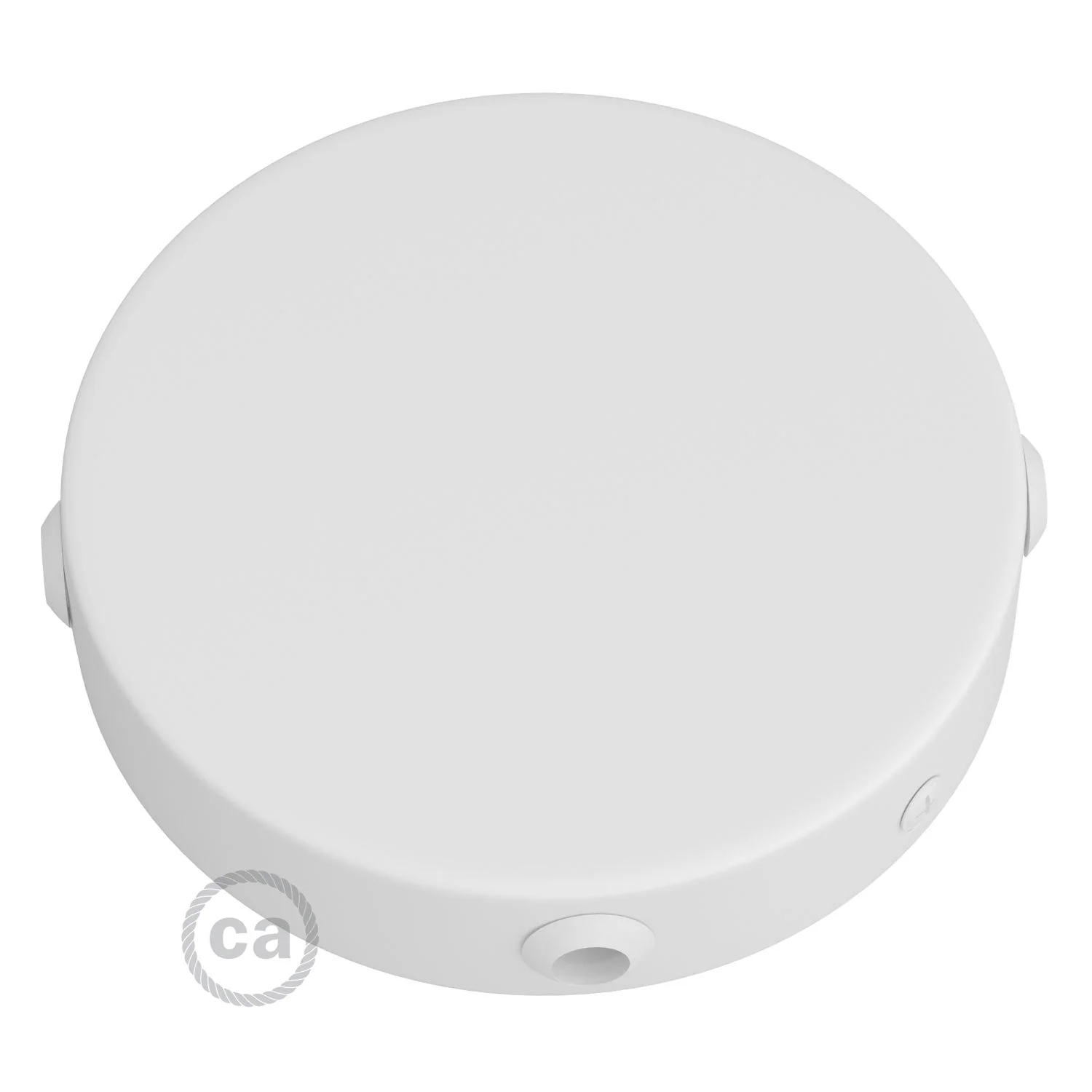 Cylindrical metal ceiling rose kit with 4 side holes (junction box) - Matt white - Image 2